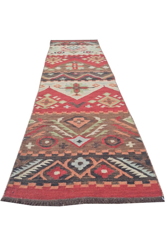 Amazing Hand Knotted Vintage Woven Chobi Kilim Kilm Wool Area Rug 8 x 2 Ft