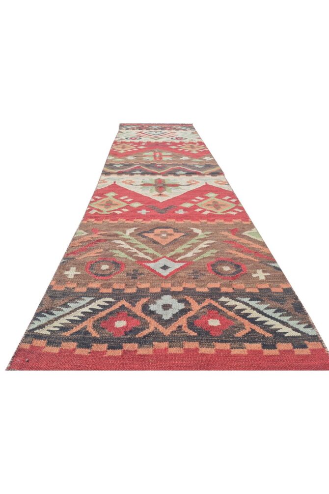 Amazing Hand Knotted Vintage Woven Chobi Kilim Kilm Wool Area Rug 8 x 2 Ft - Image 2