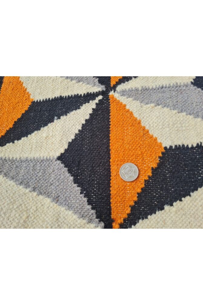 Amazing Hand Knotted Vintage Flat Weave Kilim Wool Area Rug 8 x 5 Ft - Image 9