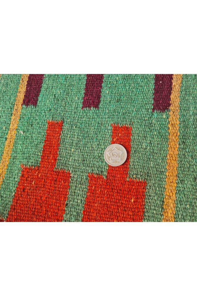 Amazing Hand Knotted Vintage Flat Weave Kilim Wool Area Rug 8 x 5 Ft - Image 8