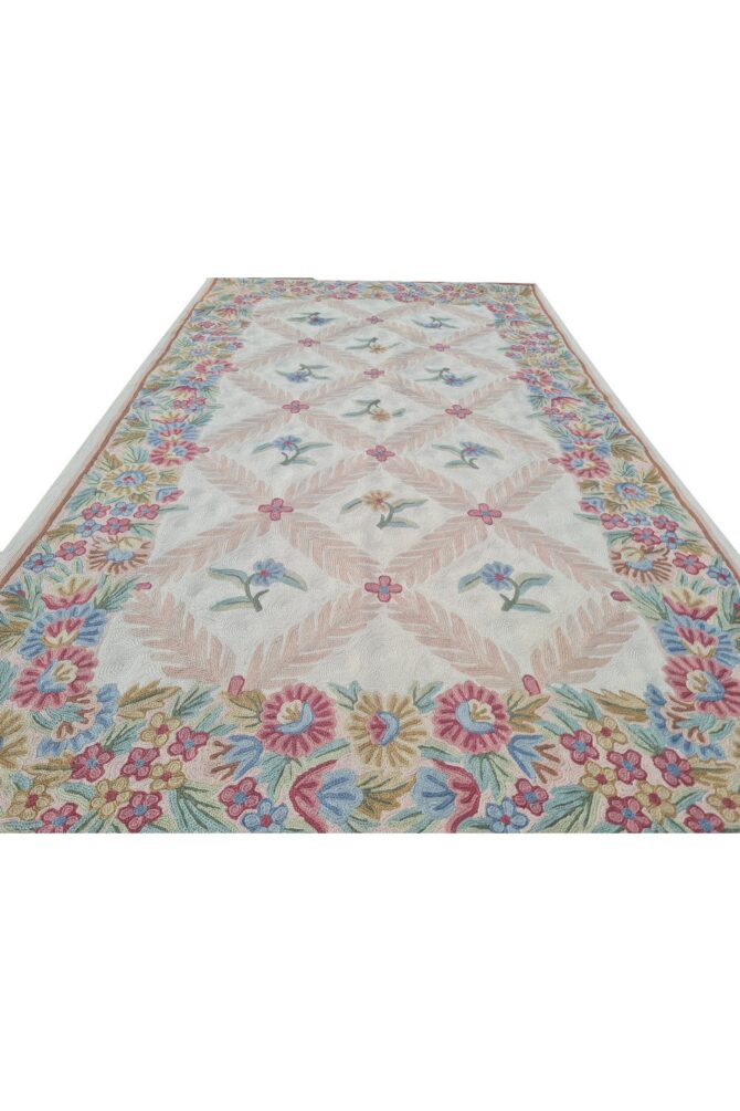 Hand Embroidered Needlework Vintage Kashmiri Textile Wall Hanging 5 x 3 Ft - Image 3