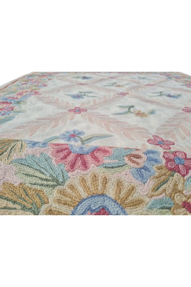 Hand Embroidered Needlework Vintage Kashmiri Textile Wall Hanging 5 x 3 Ft - Image 6
