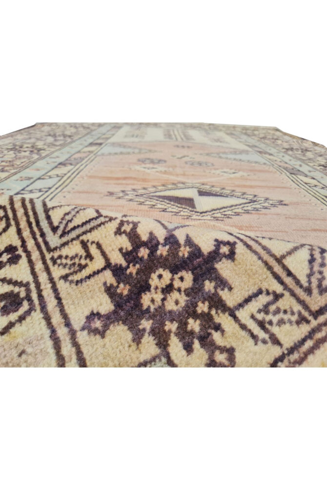 Authentic Hand Knotted Vintage Bulgaria Wool Area Rug 7.1 x 3.10 Ft (907 Ger-4) - Image 8