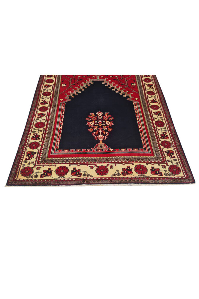 Authentic Hand Knotted Vintage Pakistani Bokhara Jhaldar Wool Area Rug 6 x 4 Ft (920 Ger-4) - Image 7