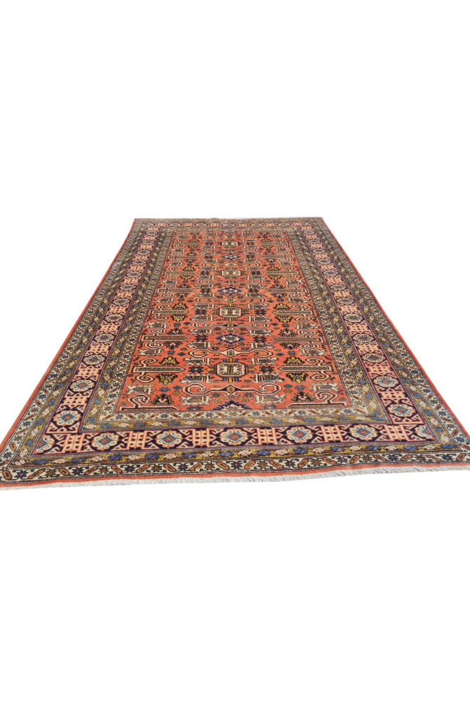 Authentic Hand Knotted Vintage Azarbaijan Wool Area Rug 7 x 5 Ft (922 Ger-4) - Image 2