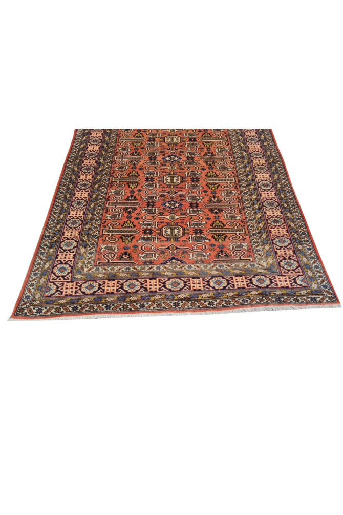 Authentic Hand Knotted Vintage Azarbaijan Wool Area Rug 7 x 5 Ft (922 Ger-4) - Image 7