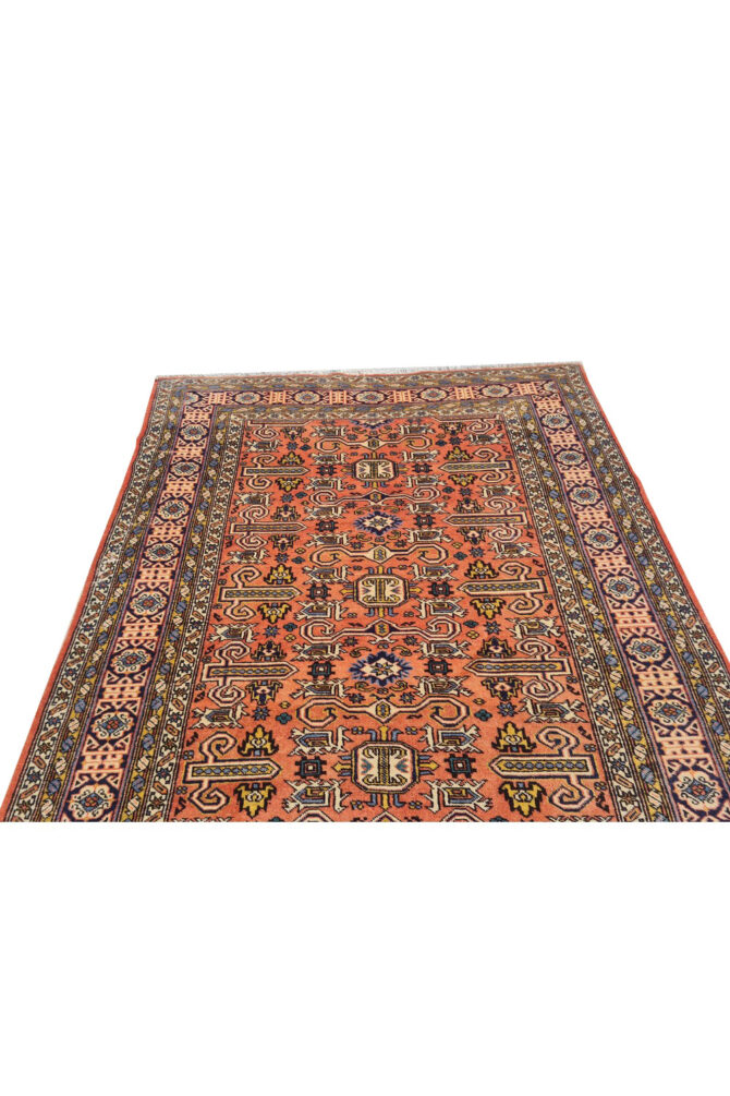Authentic Hand Knotted Vintage Azarbaijan Wool Area Rug 7 x 5 Ft (922 Ger-4) - Image 6