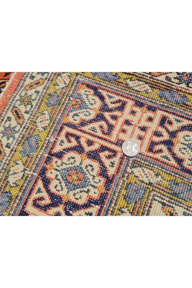 Authentic Hand Knotted Vintage Azarbaijan Wool Area Rug 7 x 5 Ft (922 Ger-4) - Image 9