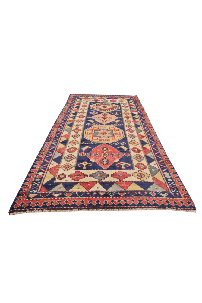 Authentic Hand Knotted Vintage Bulgaria Wool Area Rug 6 x 3 Ft (924 Ger-4) - Image 2