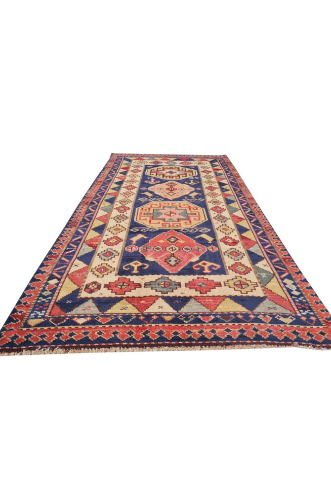 Authentic Hand Knotted Vintage Bulgaria Wool Area Rug 6 x 3 Ft (924 Ger-4) - Image 3