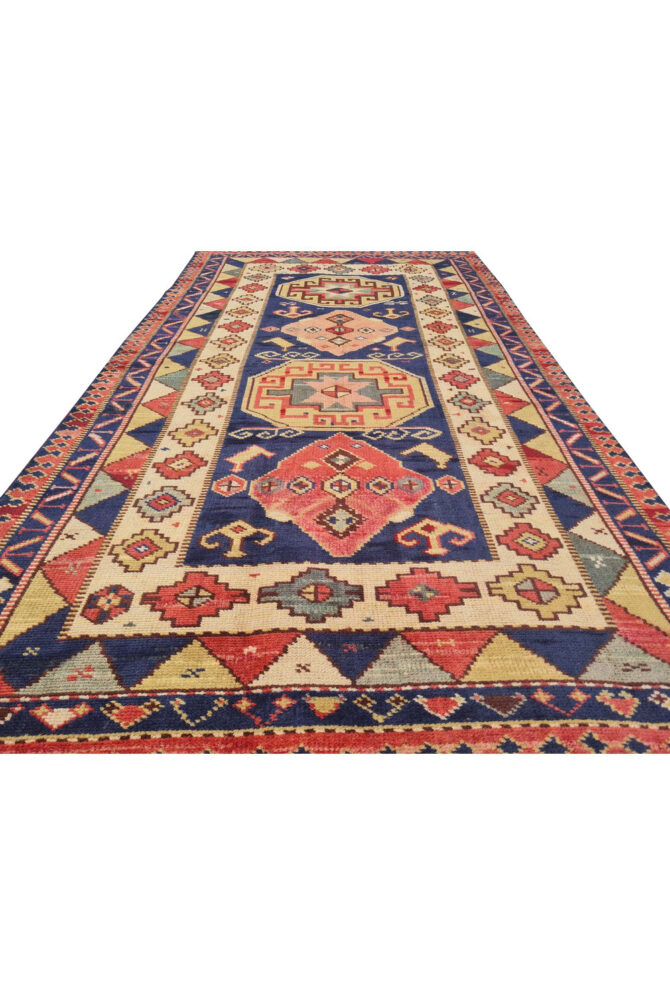 Authentic Hand Knotted Vintage Bulgaria Wool Area Rug 6 x 3 Ft (924 Ger-4) - Image 4