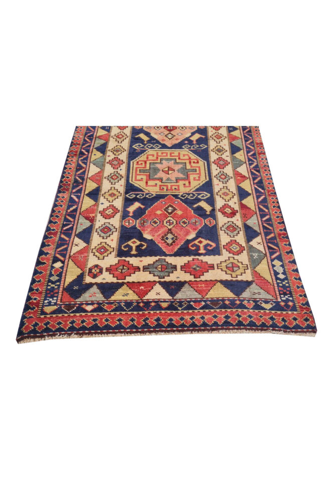 Authentic Hand Knotted Vintage Bulgaria Wool Area Rug 6 x 3 Ft (924 Ger-4) - Image 7