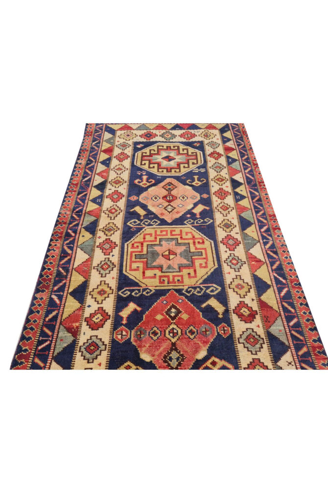 Authentic Hand Knotted Vintage Bulgaria Wool Area Rug 6 x 3 Ft (924 Ger-4) - Image 5