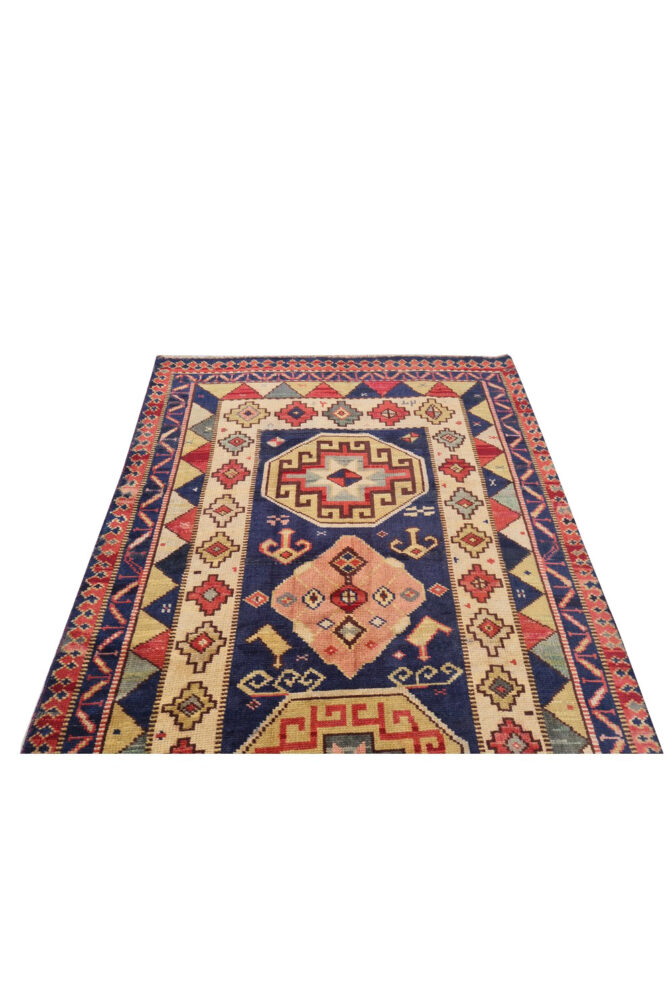 Authentic Hand Knotted Vintage Bulgaria Wool Area Rug 6 x 3 Ft (924 Ger-4) - Image 6