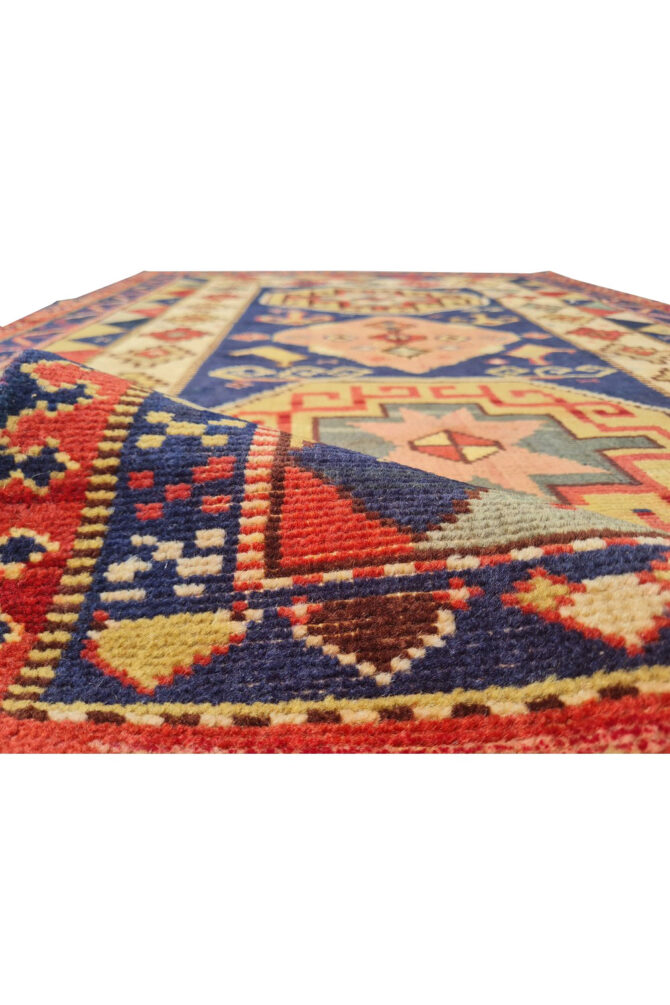 Authentic Hand Knotted Vintage Bulgaria Wool Area Rug 6 x 3 Ft (924 Ger-4) - Image 8