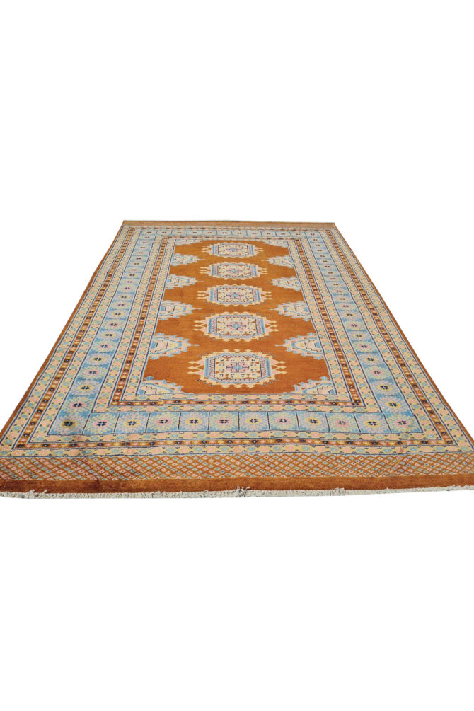 Authentic Hand Knotted Vintage Pakistani Bokhara Jhaldar Wool Area Rug 6 x 4 Ft (929 Ger-4) - Image 2