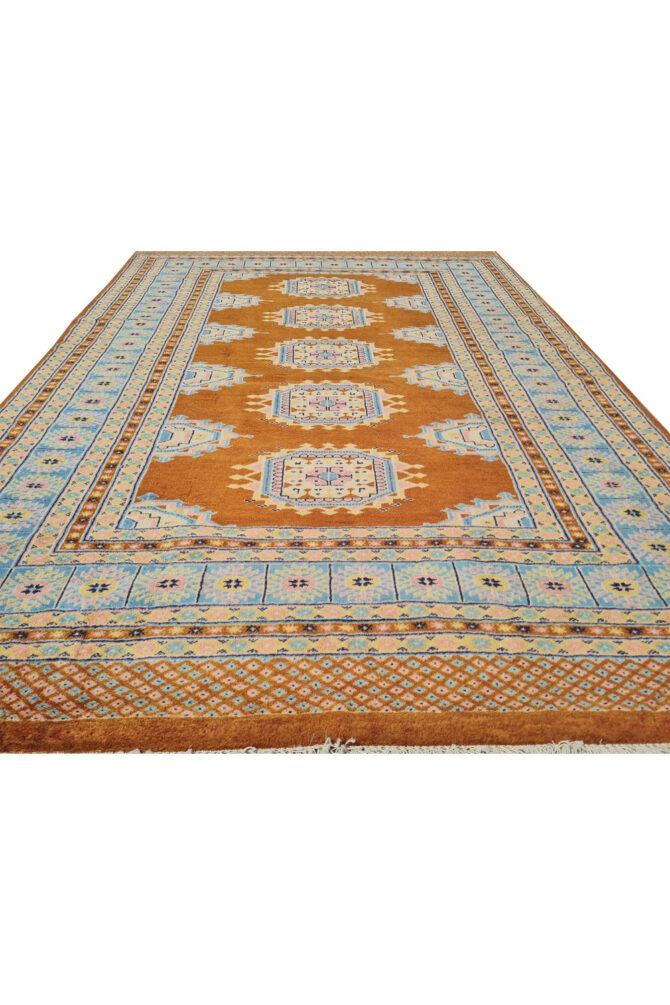 Authentic Hand Knotted Vintage Pakistani Bokhara Jhaldar Wool Area Rug 6 x 4 Ft (929 Ger-4) - Image 4