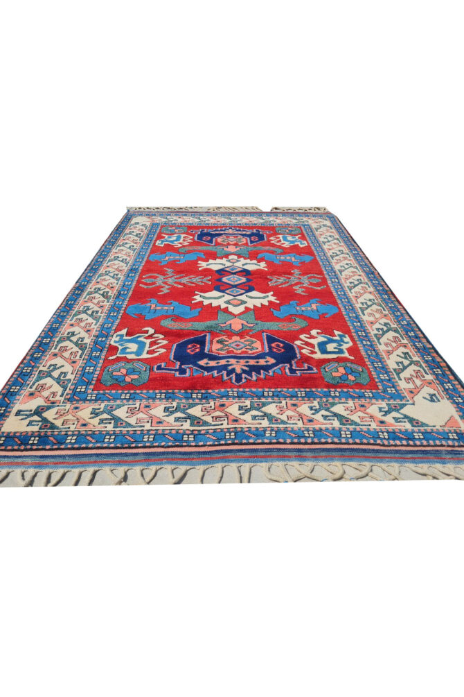 Authentic Hand Knotted Vintage Kurdi Wool Area Rug 5.5 x 4.0 Ft - Image 3