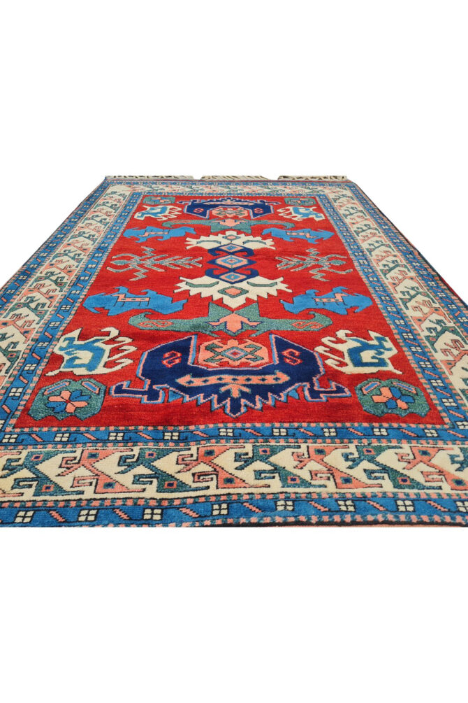 Authentic Hand Knotted Vintage Kurdi Wool Area Rug 5.5 x 4.0 Ft - Image 4