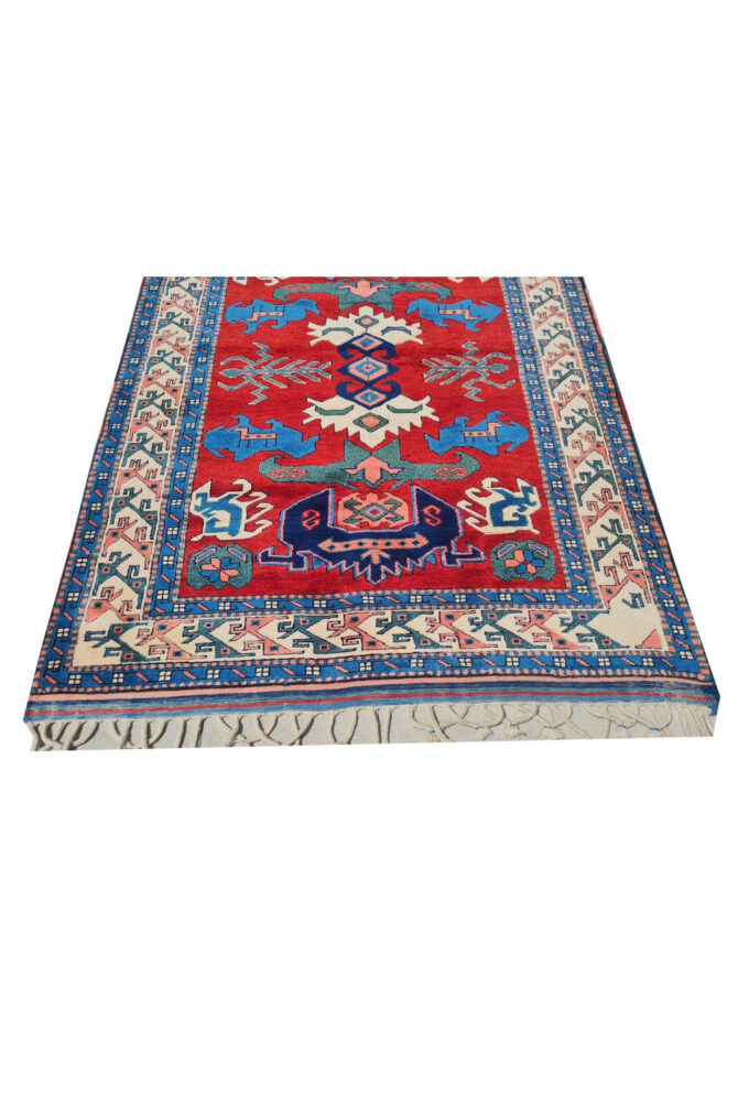 Authentic Hand Knotted Vintage Kurdi Wool Area Rug 5.5 x 4.0 Ft - Image 7