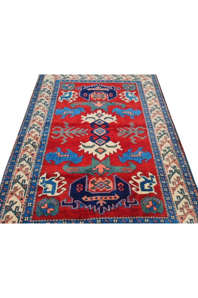 Authentic Hand Knotted Vintage Kurdi Wool Area Rug 5.5 x 4.0 Ft - Image 5