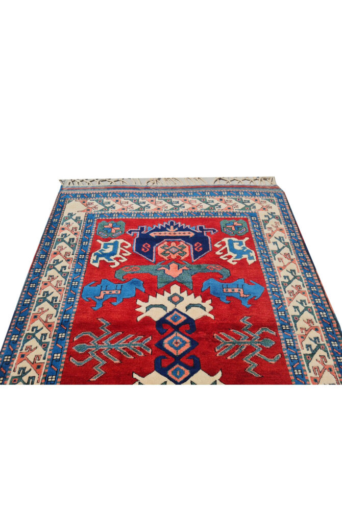 Authentic Hand Knotted Vintage Kurdi Wool Area Rug 5.5 x 4.0 Ft - Image 6