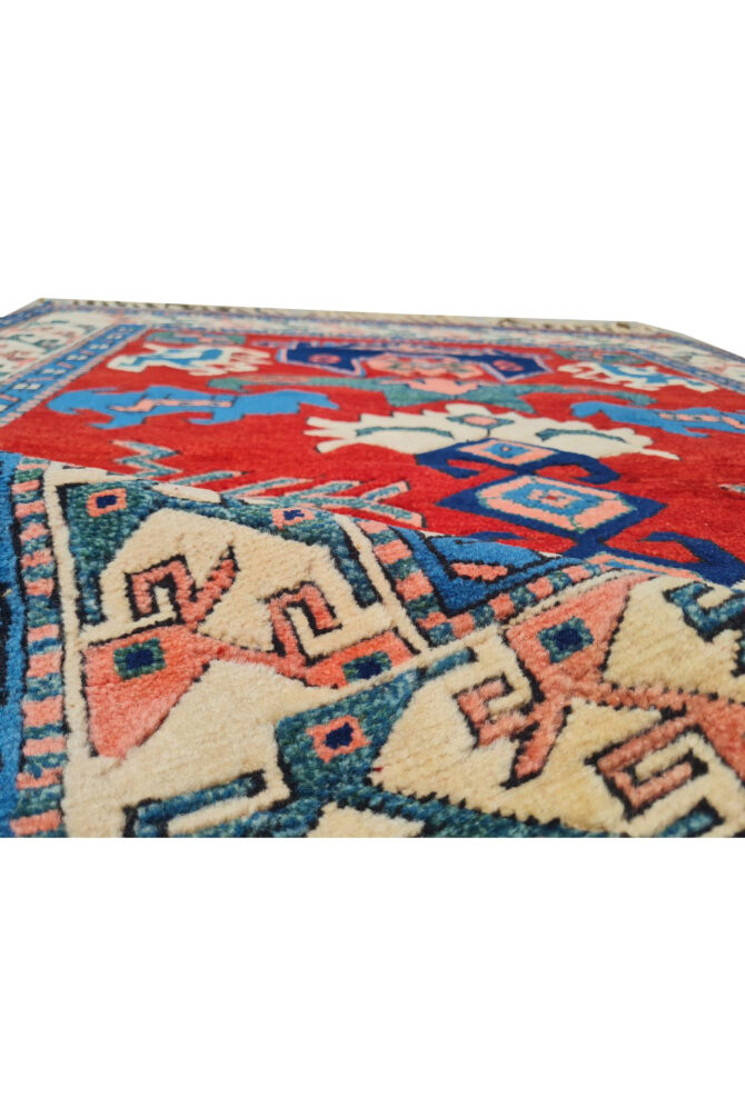 Authentic Hand Knotted Vintage Kurdi Wool Area Rug 5.5 x 4.0 Ft - Image 8