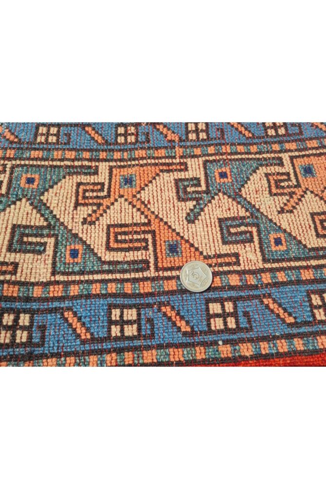 Authentic Hand Knotted Vintage Kurdi Wool Area Rug 5.5 x 4.0 Ft - Image 9