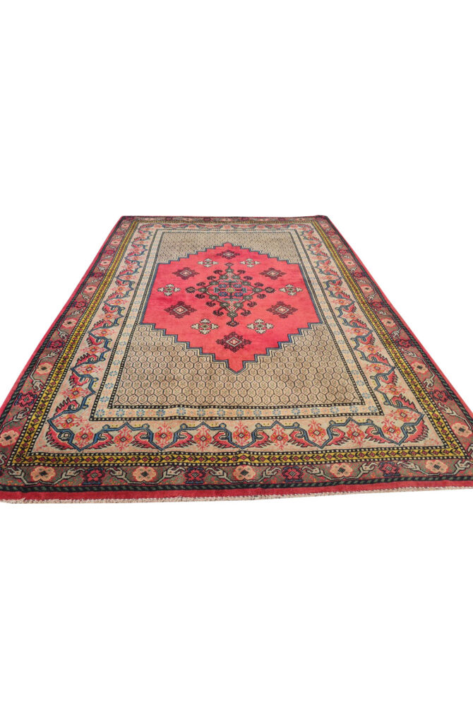 Authentic Hand Knotted Vintage Morocco Wool Area Rug 6 x 4 Ft (940 Ger-4) - Image 2
