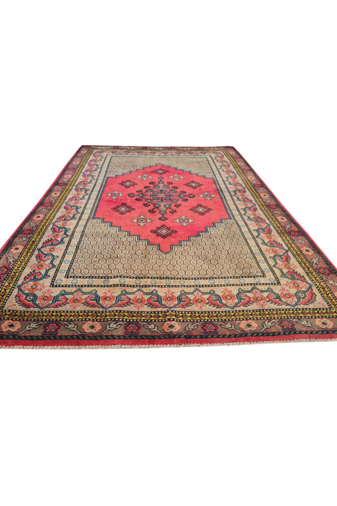 Authentic Hand Knotted Vintage Morocco Wool Area Rug 6 x 4 Ft (940 Ger-4) - Image 3