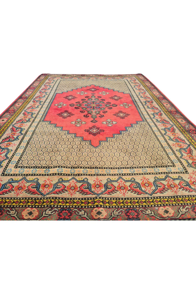 Authentic Hand Knotted Vintage Morocco Wool Area Rug 6 x 4 Ft (940 Ger-4) - Image 5