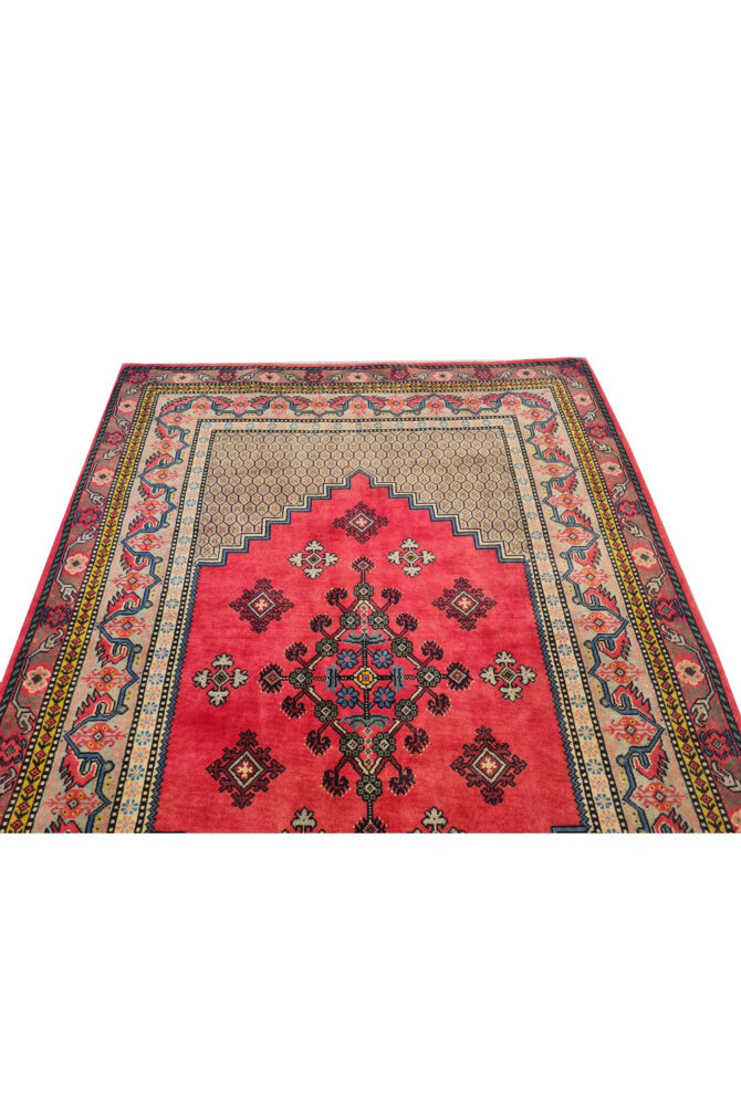 Authentic Hand Knotted Vintage Morocco Wool Area Rug 6 x 4 Ft (940 Ger-4) - Image 7