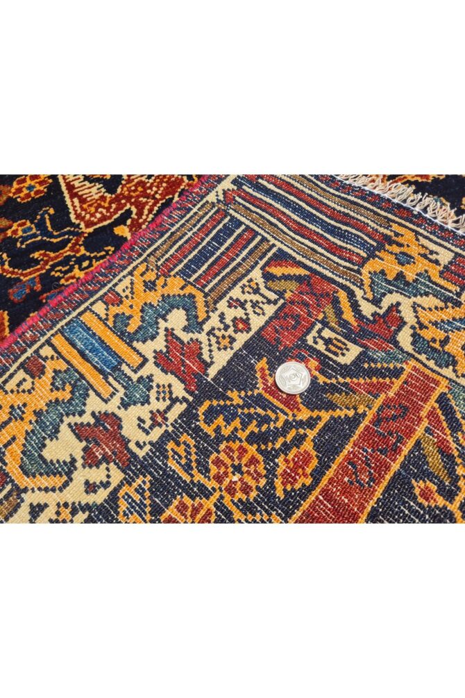 Authentic Hand Knotted Vintage Malayar Hunting Pictorial Wool Area Rug 5 x 4 Ft (942 Ger-4) - Image 7