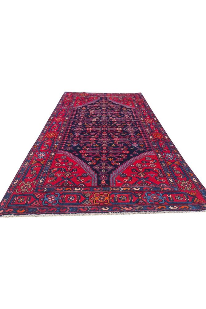Authentic Hand Knotted Vintage Hamidoun Wool Area Rug 7 x 4 Ft - Image 2