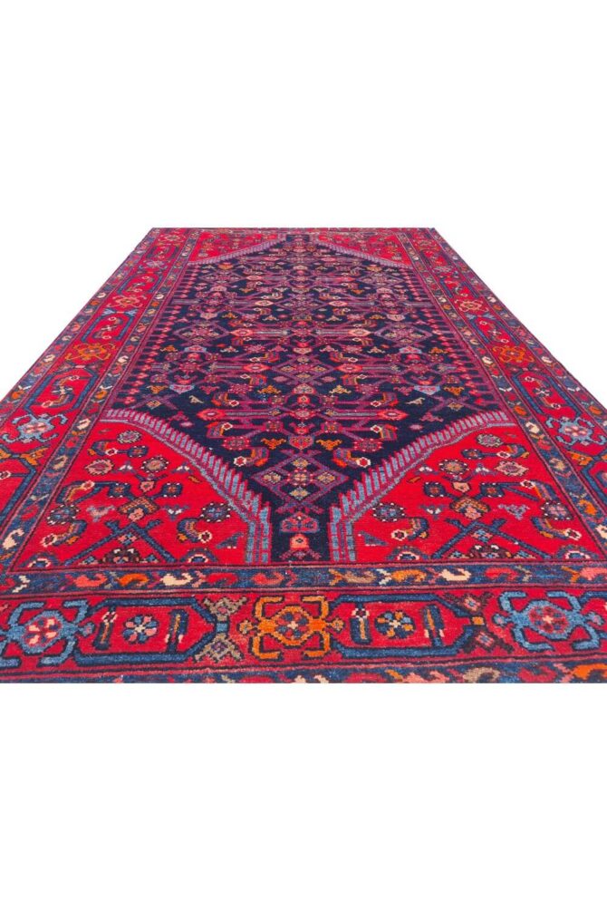 Authentic Hand Knotted Vintage Hamidoun Wool Area Rug 7 x 4 Ft - Image 4