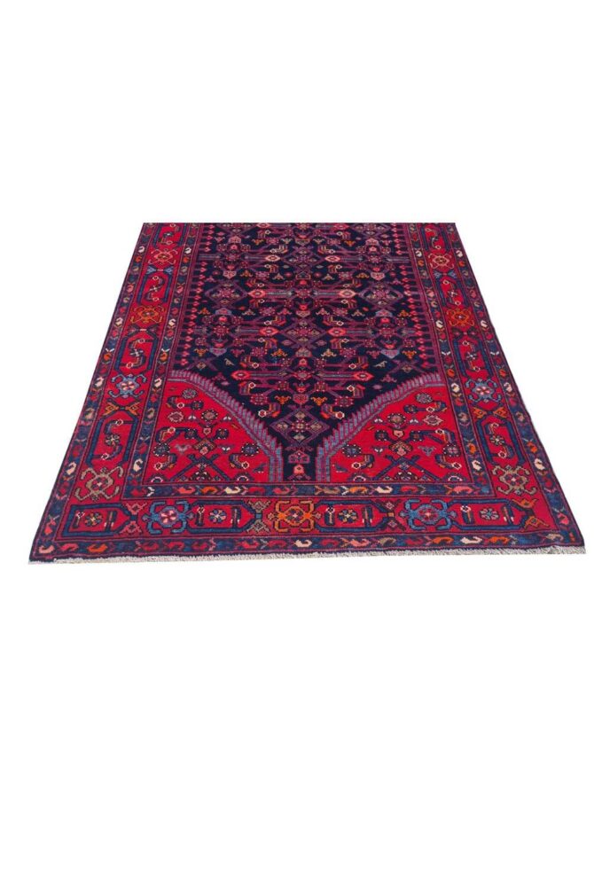 Authentic Hand Knotted Vintage Hamidoun Wool Area Rug 7 x 4 Ft - Image 7