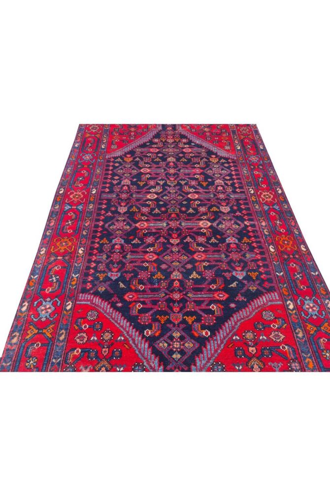 Authentic Hand Knotted Vintage Hamidoun Wool Area Rug 7 x 4 Ft - Image 5