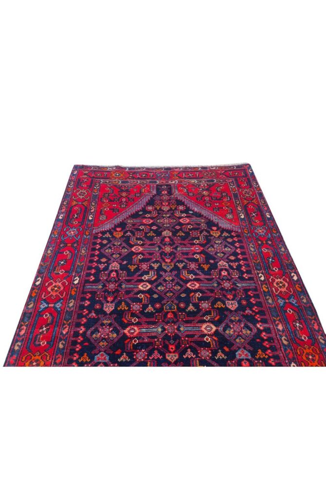 Authentic Hand Knotted Vintage Hamidoun Wool Area Rug 7 x 4 Ft - Image 6