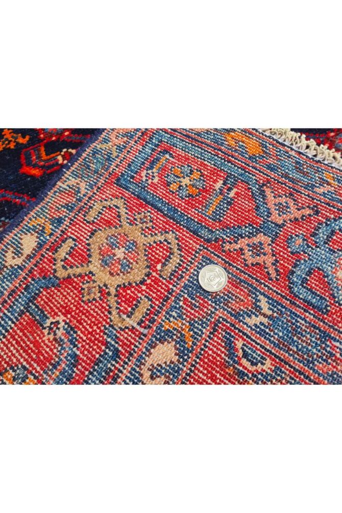 Authentic Hand Knotted Vintage Hamidoun Wool Area Rug 7 x 4 Ft - Image 9