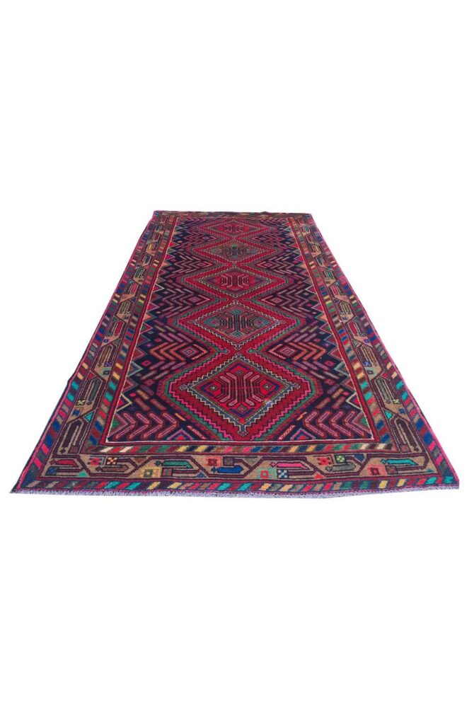 Authentic Hand Knotted Vintage Hamidoun Wool Area Rug 6.8 x 3.5 Ft - Image 2