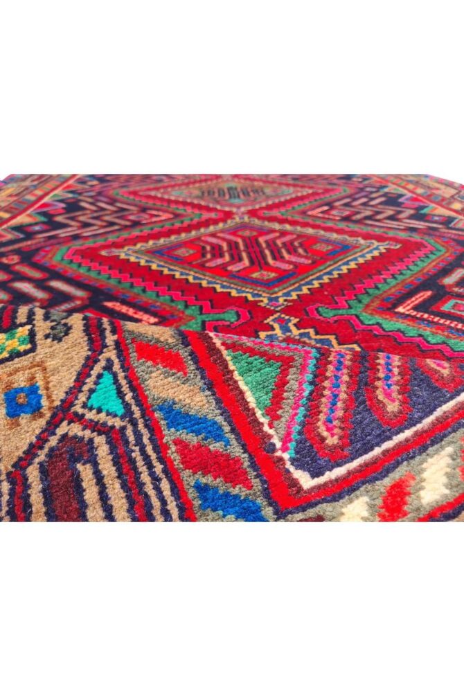 Authentic Hand Knotted Vintage Hamidoun Wool Area Rug 6.8 x 3.5 Ft - Image 8