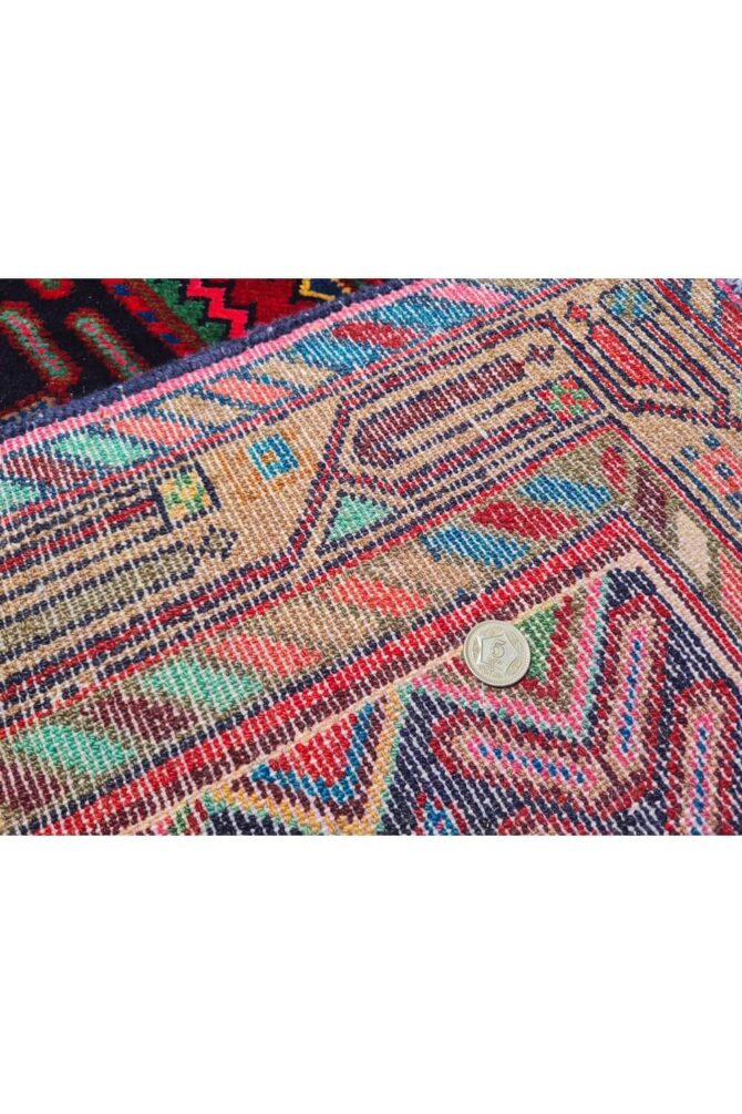 Authentic Hand Knotted Vintage Hamidoun Wool Area Rug 6.8 x 3.5 Ft - Image 7