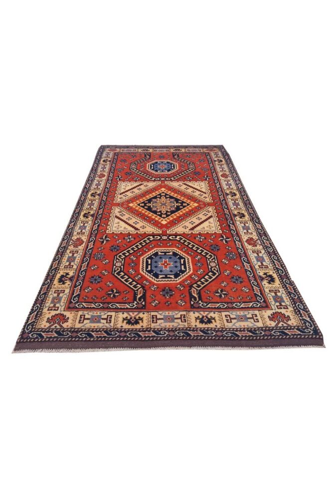 Authentic Hand Knotted Vintage Bulgaria Wool Area Rug 6 x 4 Ft - Image 2
