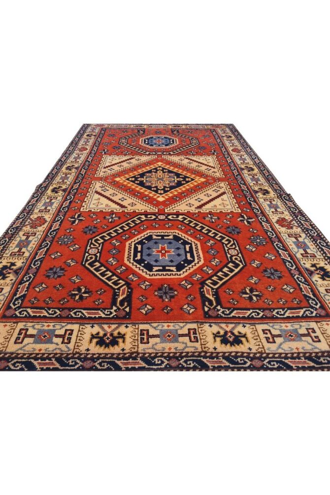 Authentic Hand Knotted Vintage Bulgaria Wool Area Rug 6 x 4 Ft - Image 4
