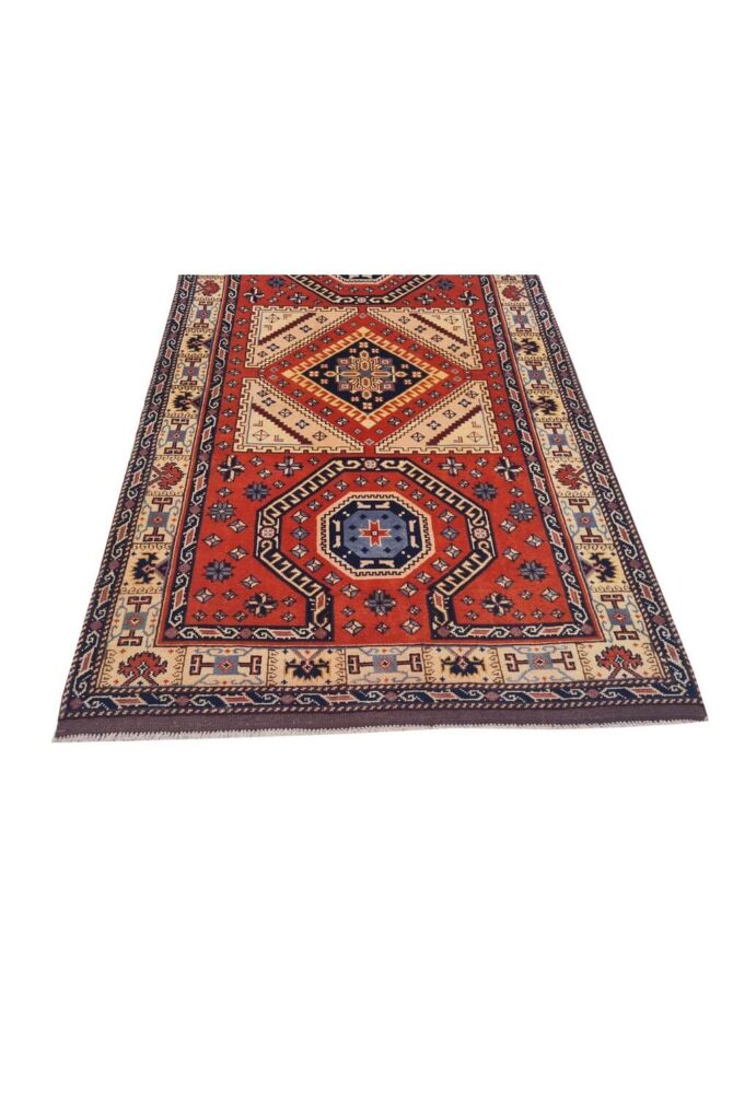 Authentic Hand Knotted Vintage Bulgaria Wool Area Rug 6 x 4 Ft - Image 7