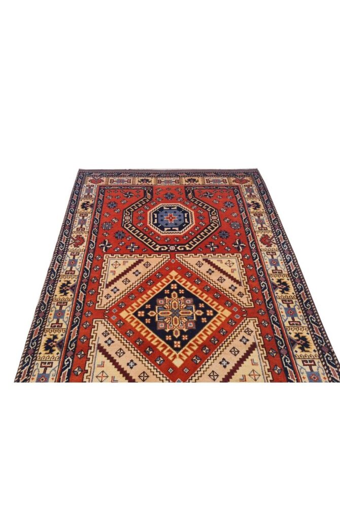 Authentic Hand Knotted Vintage Bulgaria Wool Area Rug 6 x 4 Ft - Image 6