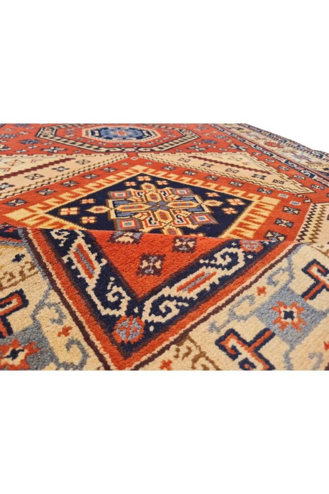Authentic Hand Knotted Vintage Bulgaria Wool Area Rug 6 x 4 Ft - Image 9