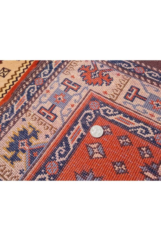 Authentic Hand Knotted Vintage Bulgaria Wool Area Rug 6 x 4 Ft - Image 8