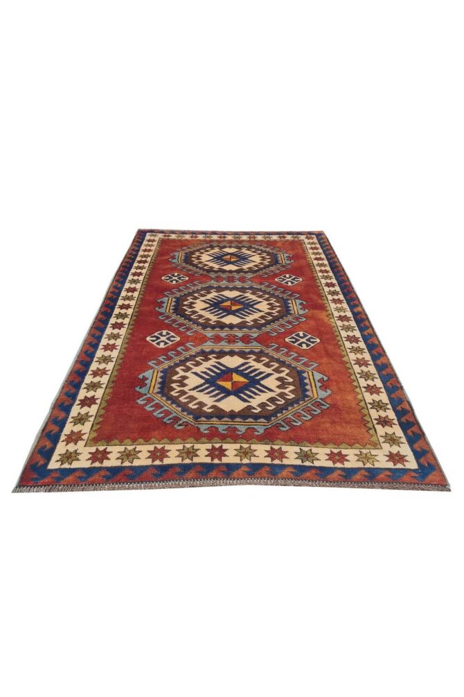 Authentic Hand Knotted Vintage Kurdi Wool Area Rug 6 x 4 Ft - Image 2