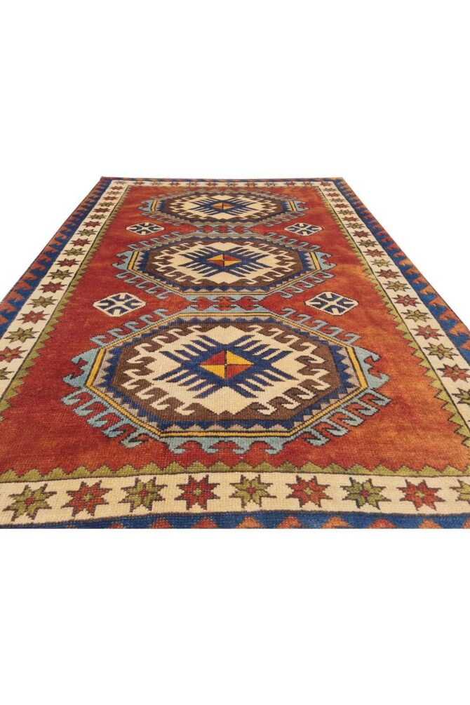 Authentic Hand Knotted Vintage Kurdi Wool Area Rug 6 x 4 Ft - Image 4